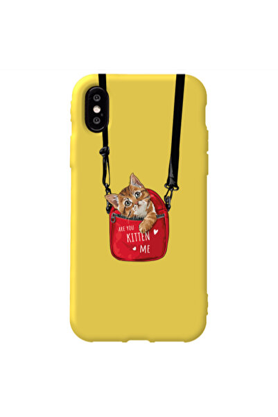 Other Apple iPhone Xs Max Are you kitten Yellow Colored Silicone TPU Θήκη