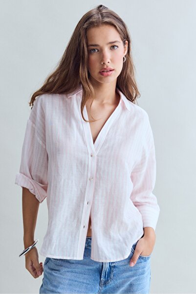 Stradivarius Rustic kimono sleeve shirt