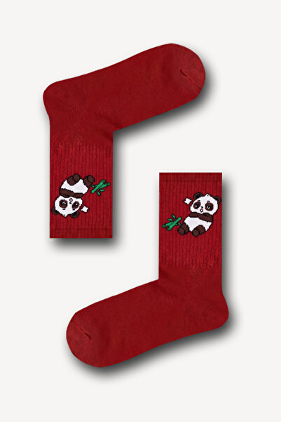 Neşeli Çoraplar Tired Panda Patterned Unisex Athletic Socks