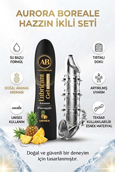 AuroraBoreale 125 ML Ananas Aromalı Kayganlaştırıcı Tırtıklı Tekrar Kullanıla...