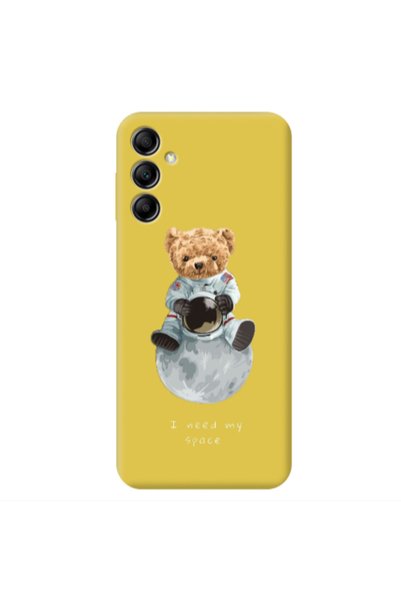 Other Samsung A14 5G Bear in space Yellow Colored Silicone TPU Θήκη