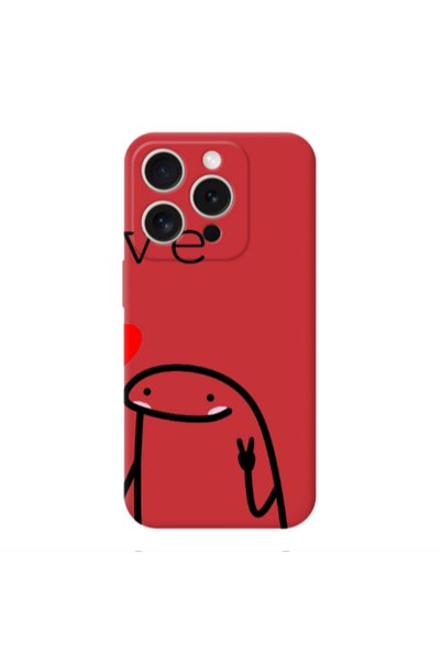 Other Apple iPhone 15 Pro Max Love 2 Red Colored Silicone TPU Θήκη