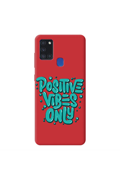 Other Samsung A21S Positive Vibes Only Red Colored Silicone TPU Θήκη