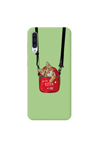 Other Samsung A50 Are you kitten Light Green Colored Silicone TPU Θήκη