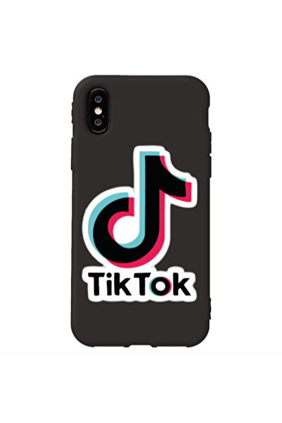 Other Apple iPhone Xs Tik Tok Black Colored Silicone TPU Θήκη