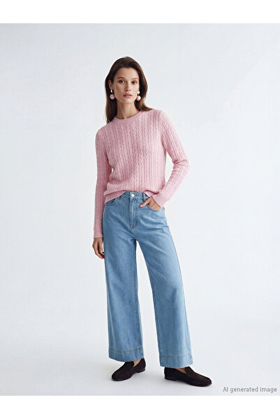 LC Waikiki بنطلون جينز نسائي واسع الساق من TRENDLUCKY