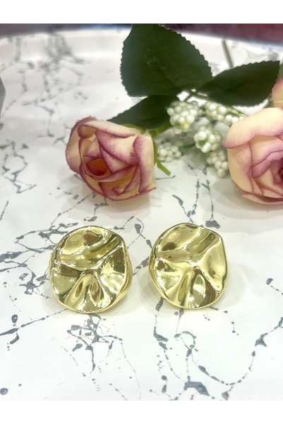 XUPING JEWELRY أقراط نسائية ذهبية اللون - تصميم متموج (2.5×2.5 سم)