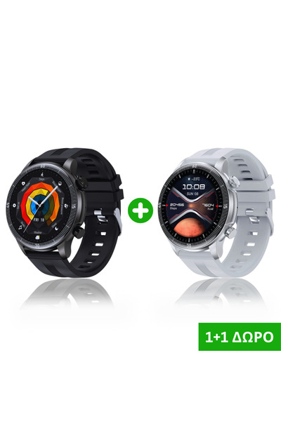 Hoco 2 Smartwatch με Ελληνικό Μενού, Bluetooth Κλήσεις, Μέτρηση οξυγόνου & πα...