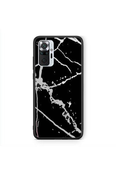 Other Xiaomi Redmi Note 10 Pro 4G Marble Cream Cracks Black Glossy Θήκη
