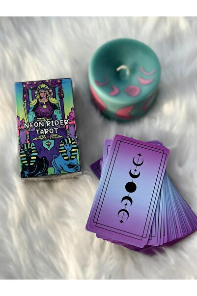 Galaksi Dükkanı Neon Rider Tarot Destesi /Klasik Tarot Kartları -10cm 6,5cm b...