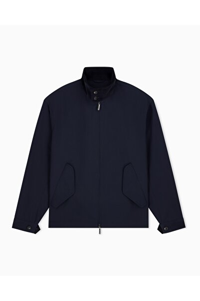 Emporio Armani Men's Contrast Velvet Stand Collar Regular Fit Jacket with Poc...