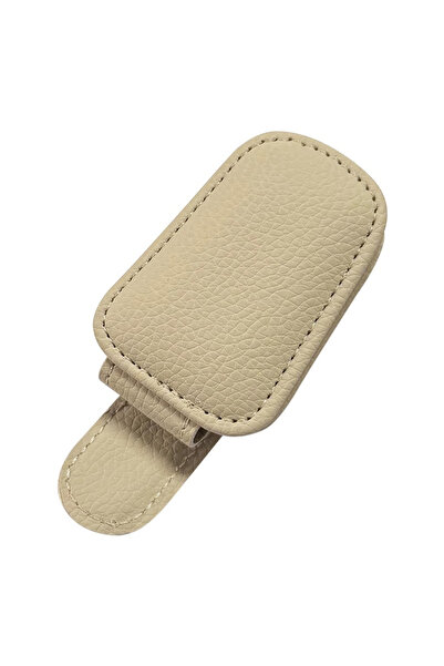 Choice beige SEAMETAL Leatherette Car Glasses Clip Multifunction Sun Visor Ey...