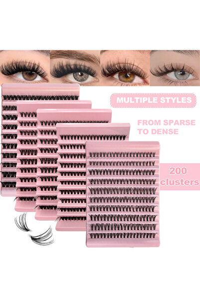Choice MIX 0.07mm D CY10Row50D 200 Pieces DIY Personal Lashes 40P Eyelash Clu...