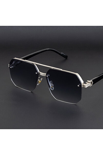 Choice1 C4 Men's Metal Sunglasses Square Half Frame Rice Nails Casual Trend G...