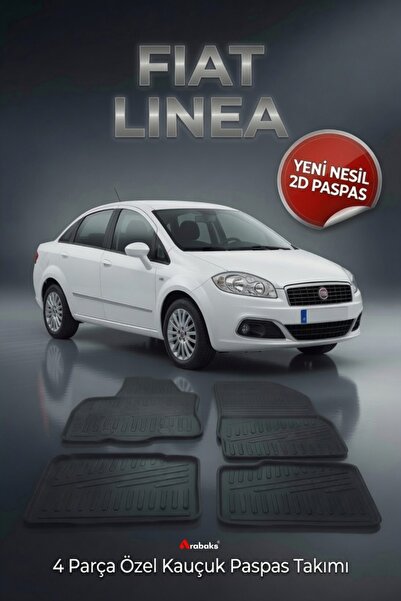 Arabaks Fiat Linea 2007-2017 4 Parça YENİ NESİL 2D Kauçuk Paspas Takımı - Öze...