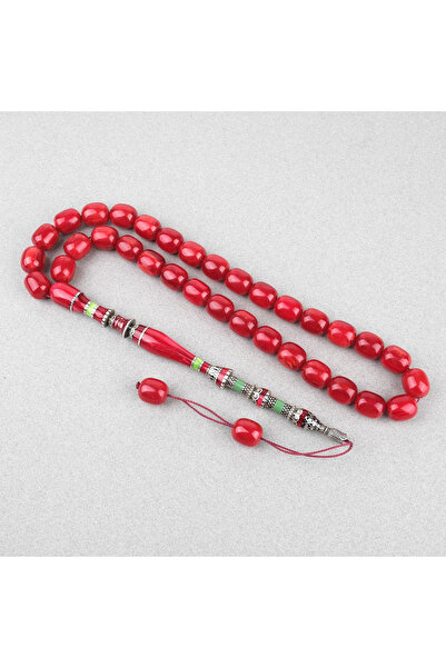 LapisDo Sıkma Kehribar Özel Gümüş Nakış İmame Kapsül Kesim 15x17,5mm Tesbih