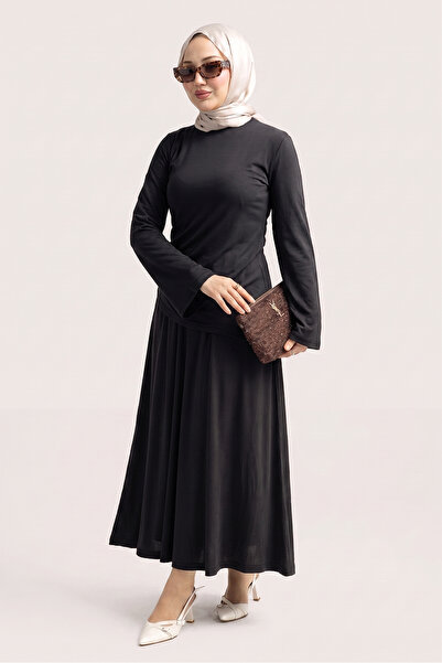 Suede Style 6485 - Set elegant și confortabil din țesătură modal, fustă și bl...
