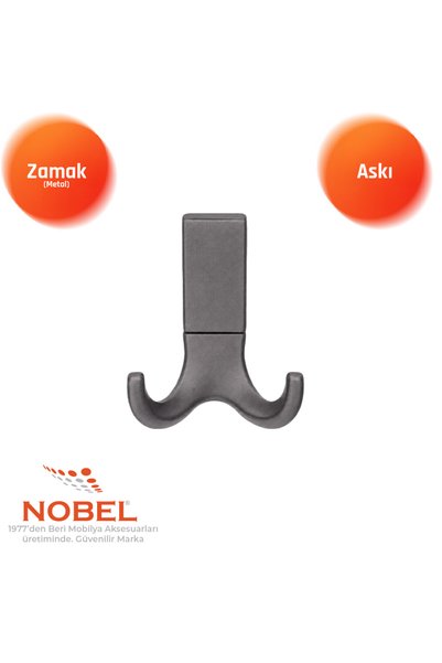 Nobel Best Lüks Askı, Metal, Vestiyer Askı, 121 gr, Dolap Askılık, Duvar Askı...