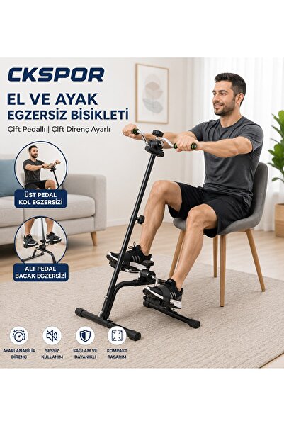 CKSpor Çift Pedallı El Ayak Egzersiz Bisikleti Kol ve Bacak Çalıştırma Rehabi...