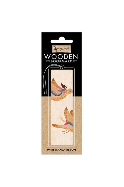 Cozywood Semn de carte pasare galbena lemn 14.3x5cm multicolor