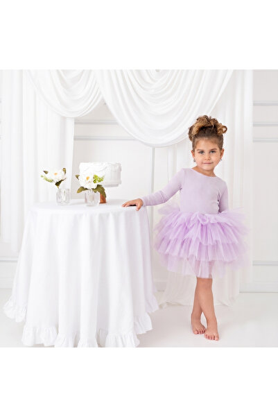 My Baby By Merry أرجواني - فستان باليه بأكمام طويلة وتفاصيل ملونة على الظهر -...