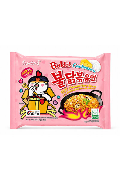 SAMYANG Buldak Carbonara Ramen - Tăiței Instant Picanți cu Cremă Carbonara, 130g