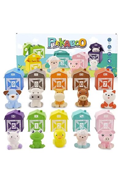 Malvys Joc educativ ferma cu animale Malvys®, set 10 casute colorate numerota...