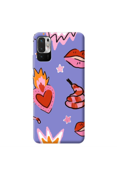 Other Xiaomi Redmi Note 10 Pro 5G Snake heart Purple Colored Silicone TPU Θήκη