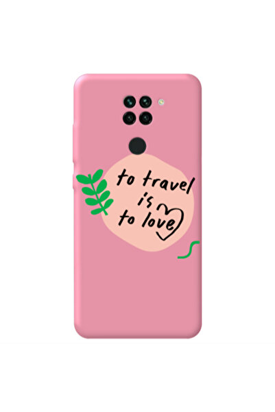 Other Xiaomi Redmi Note 9 To Travel is to Love Pink Colored Silicone TPU Θήκη