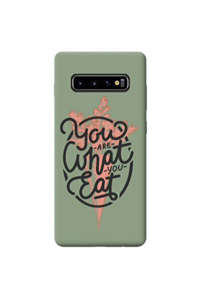 Other Samsung S10 You are What You Eat Light Green Colored Silicone TPU Θήκη