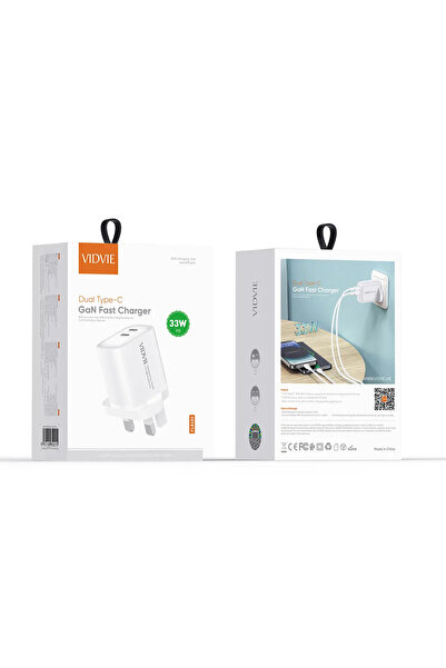 Vidvie Wall Charger PLB160 Dual Type-C GaN Fast Charger