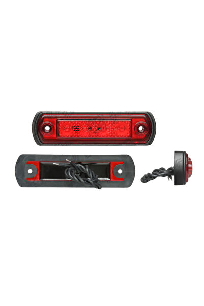 RapidAuto Lampa gabarit auto 12/24V dreptunghiulara Rosie cu Leduri, 110x30x1...