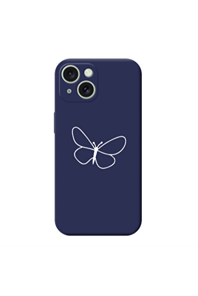 Other Apple iPhone 15 Plus butterfly Dark blue Colored Silicone TPU Θήκη