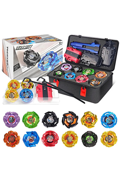 GYRO BALL Set jucarii interactive Gyro X, 12 titirezi, 2 lansatoare, negru
