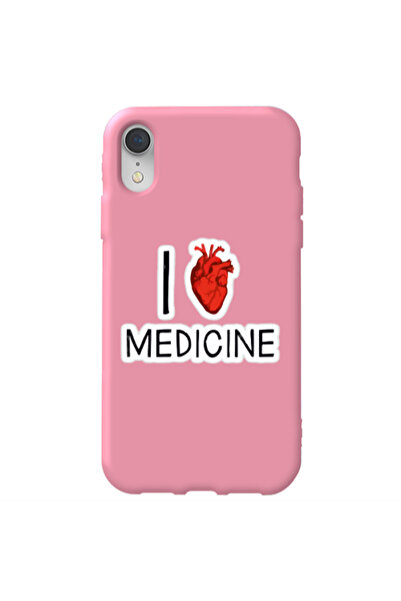 Other Apple iPhone Xr I Love Medicin Pink Colored Silicone TPU Θήκη