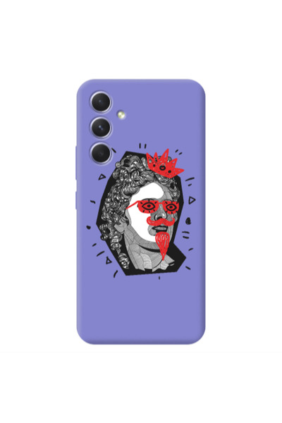 Other Samsung A56 Glasses crown Purple Colored Silicone TPU Θήκη