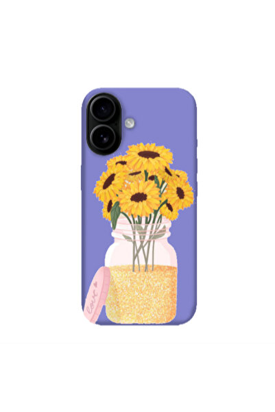 Other Apple Iphone 16 plus Daisies Purple Colored Silicone TPU Θήκη
