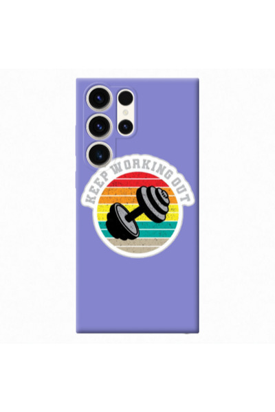 Other Samsung S24 Ultra Keep working out Purple Colored Silicone TPU Θήκη