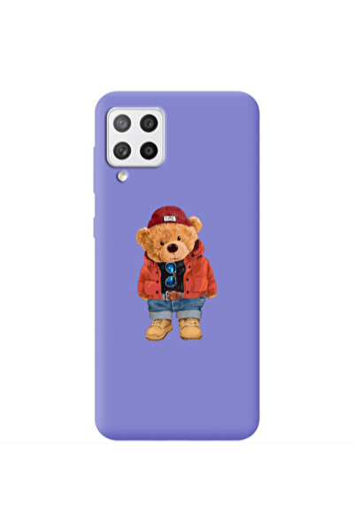 Other Samsung A42 5G Bear in a hat Purple Colored Silicone TPU Θήκη