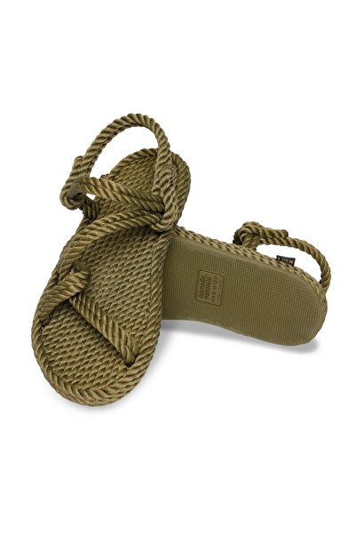 Nomadic Republic Mykonos Rubber Sole Women's Rope Sandals Khaki