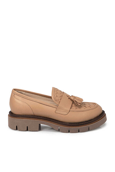 Tergan Kahverengi Hakiki Deri Kadın Loafer - K25S1AY68336-U8O