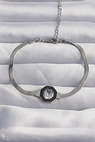ARMÜZ 316L Steel Silver Color Zircon Stone Enamel Italian Chain Serenay Bracelet