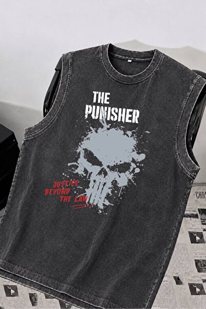Minga London Μπλουζάκι The Punisher με στάμπα κρανίου, πλενόμενο, με λαιμόκοψ...