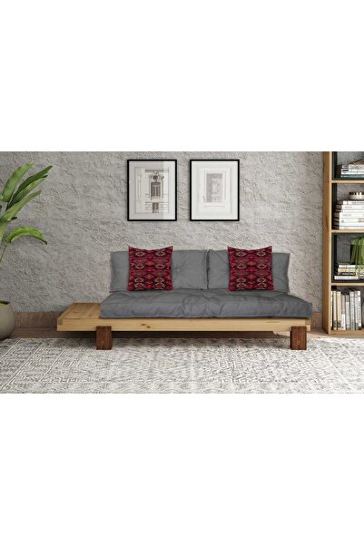 Vivense WOODESK ARİN MASİF AHŞAP SEDİR, NATURAL-GRİ RENK