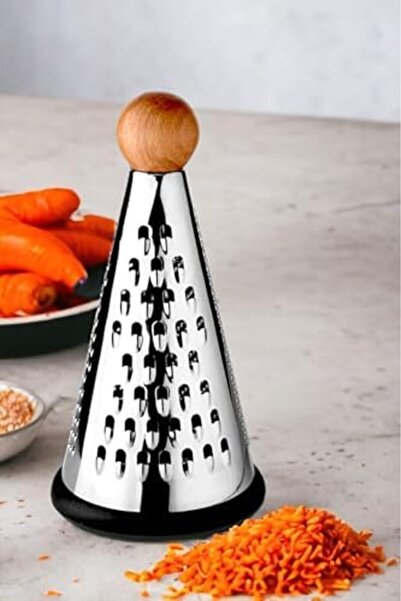 Yıldızan 3K_Store 3-Sided Stainless Steel Luxury Chef Grater with Wooden Knob...