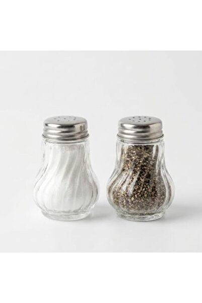 Yıldızan 2-Piece Chubby Glass Salt and Pepper Shakers Set - Round Transparent...