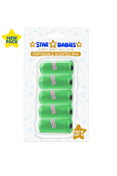 STAR BABiES أكياس معطرة - عبوة من 5/75 كيس - أخضر