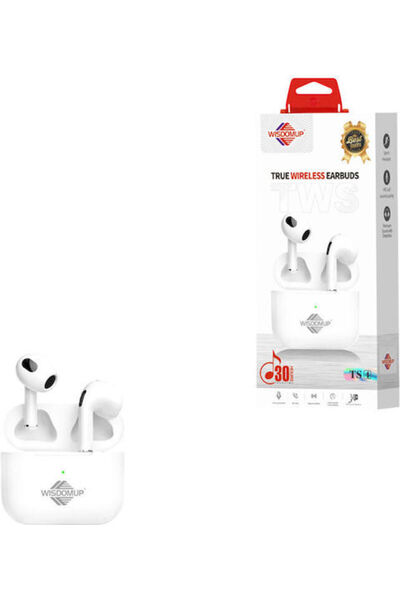 Other WisdomUp TS4 Ακουστικά Bluetooth Handsfree με Θήκη Φόρτισης Λευκά
