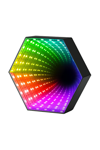 YBOSHOP 3D RGB Hexagonal LED Lamp with Infinity Mirror, Music, Remote Control...