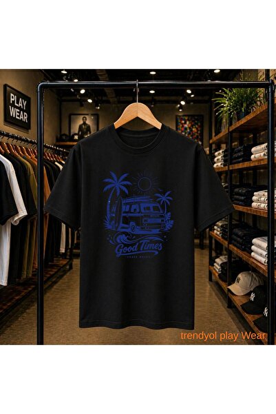playwear Μπλουζάκι με στάμπα Good Times, 100% βαμβακερό, oversized, με χαλαρή...